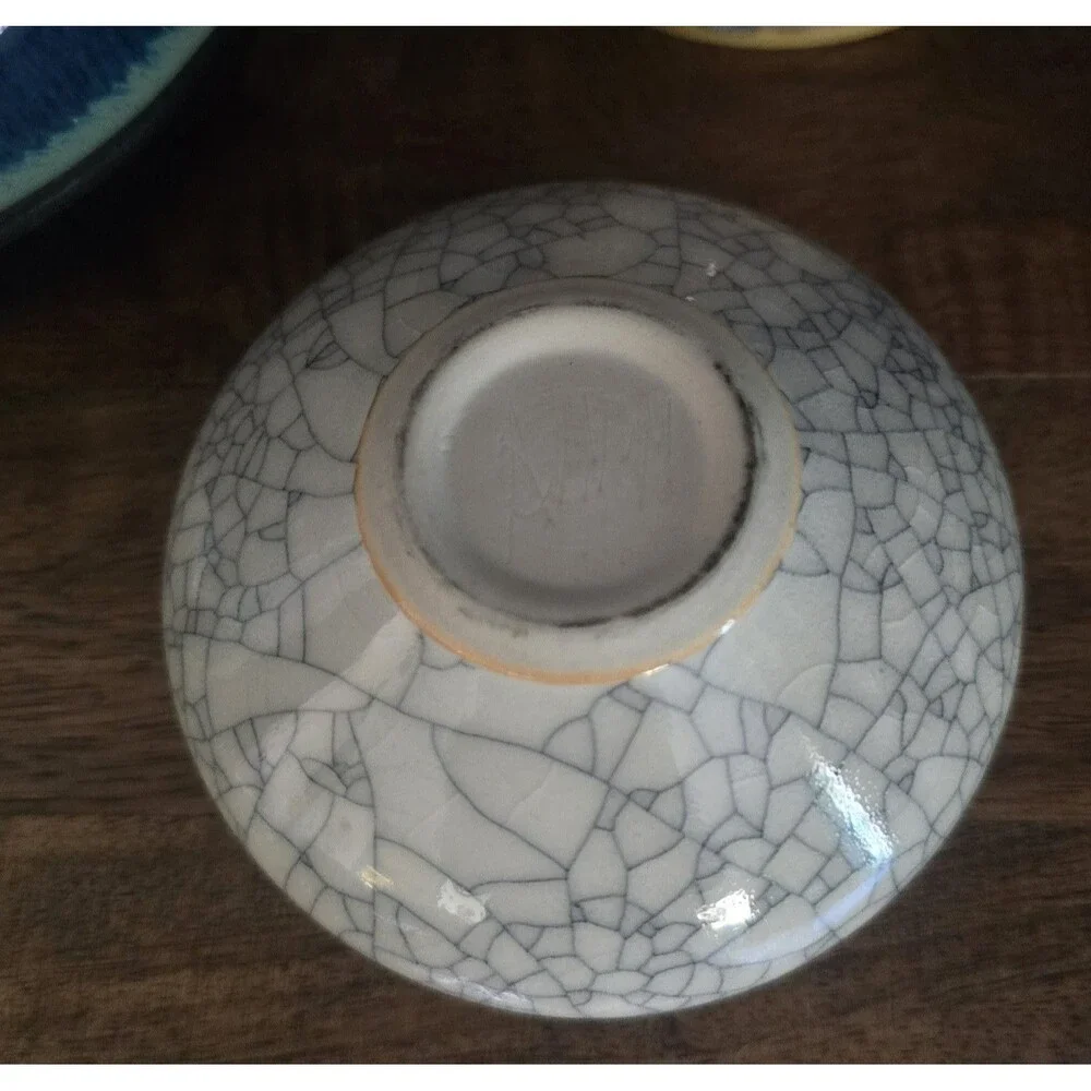 Andrew MacCorkindale Studio Pottery Trinket Box Signed Ivory Crackle Vintage